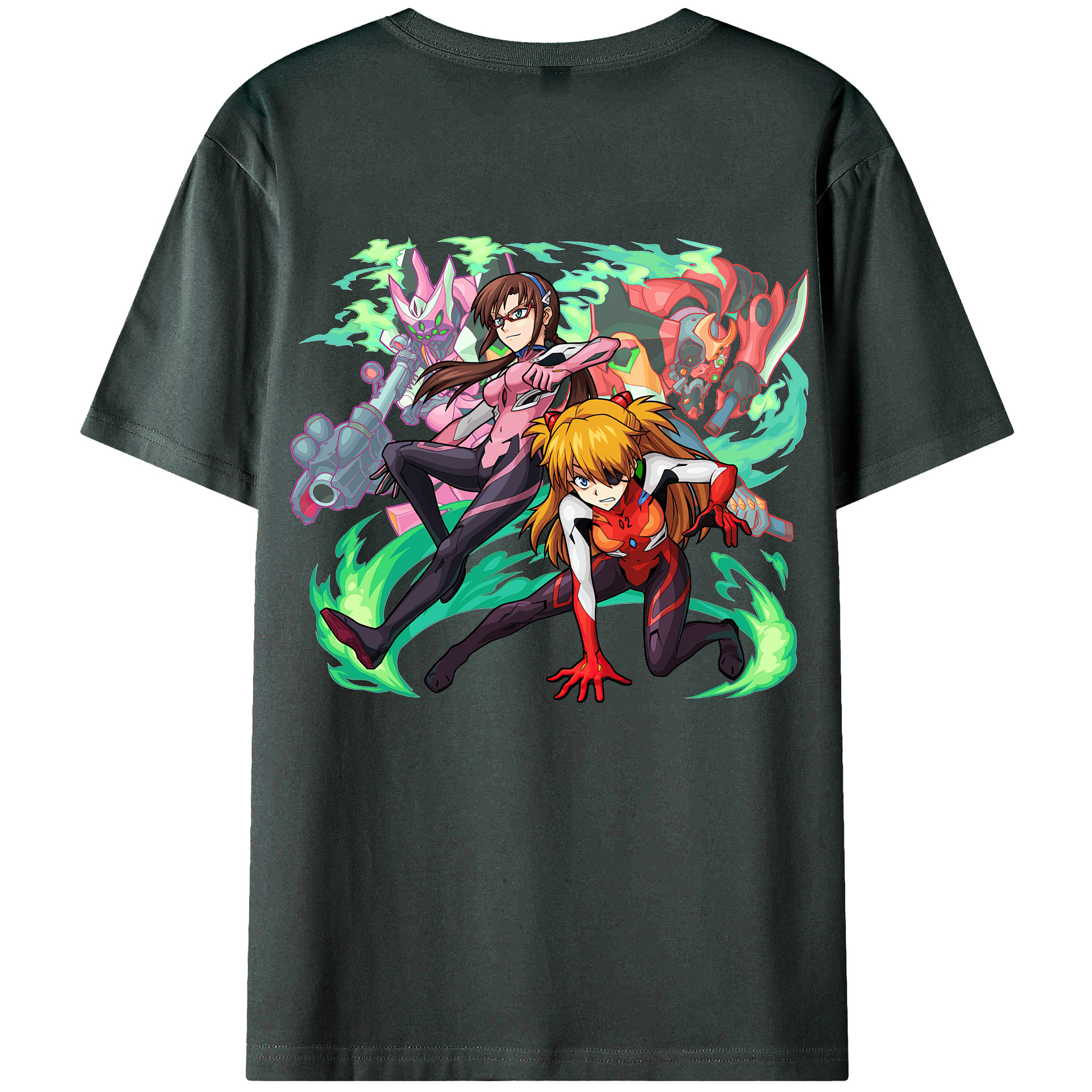 （画像用） EVA 新世紀エヴァンゲリオン 綿100％ メンズ半袖Tシャツ（バックプリント） 通気性